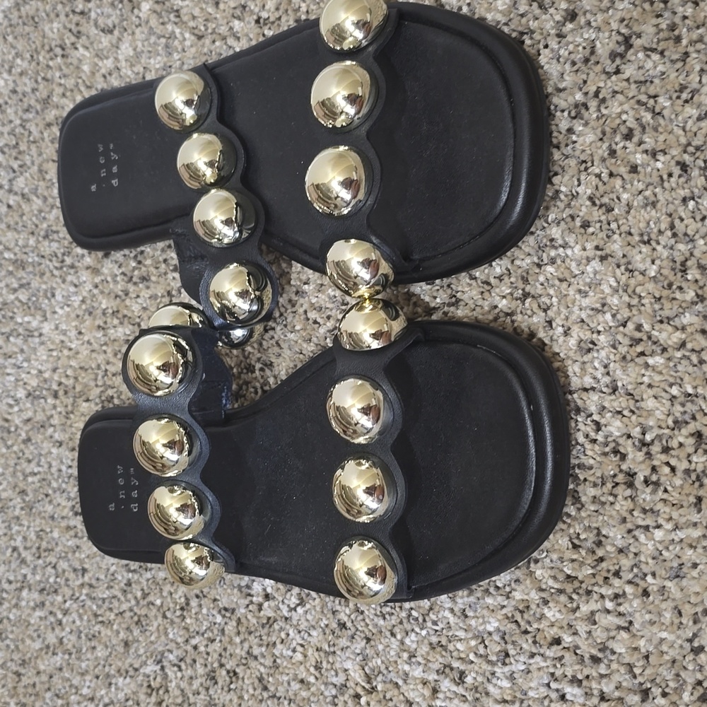 Black and silver sandals